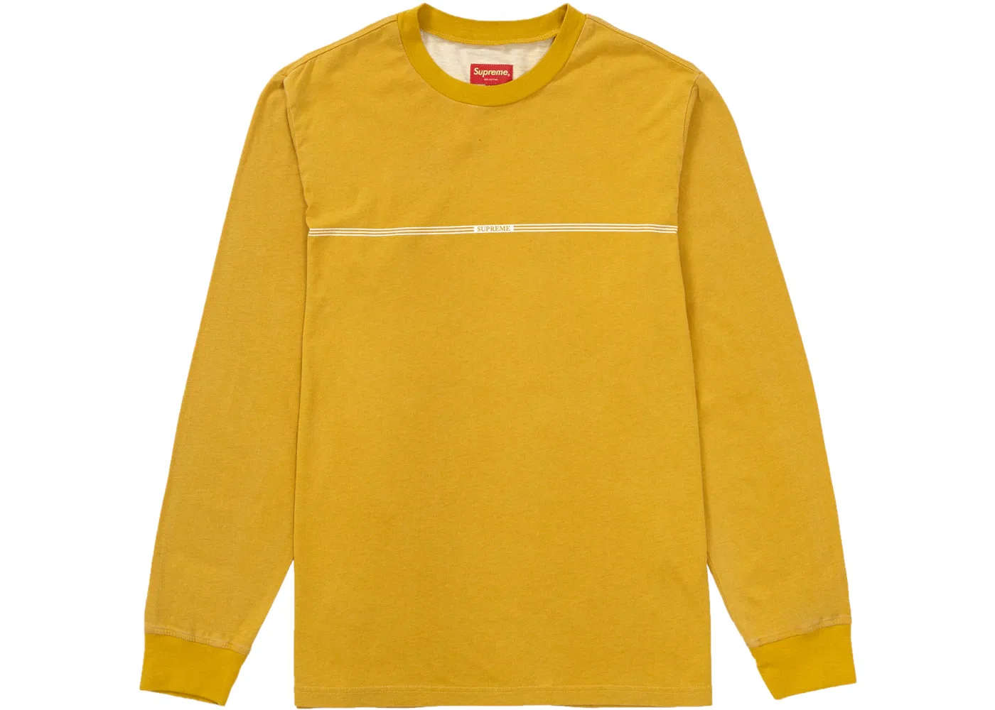 Мужская футболка с принтом Supreme Printed Stripe L/S Top, Gold