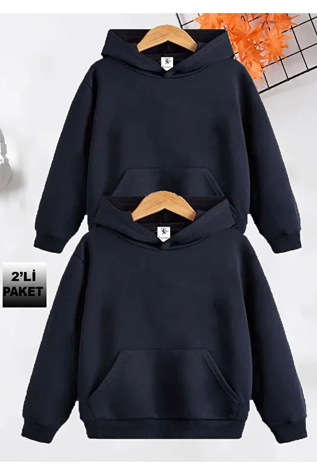 Детское худи для мальчиков с капюшоном Twins Tailors, Navy Blue-Navy Blue