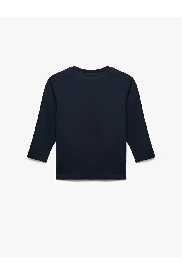 Детская футболка с принтом для мальчиков Koton, Navy Blue — фото 2
