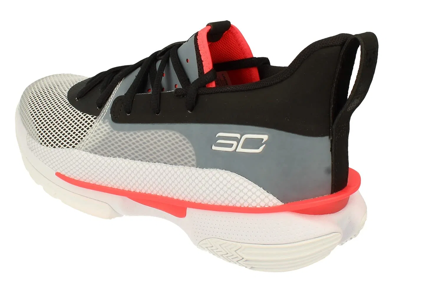 Детские кроссовки для девочек с принтом Under Armour, White/Black/Red — фото 2