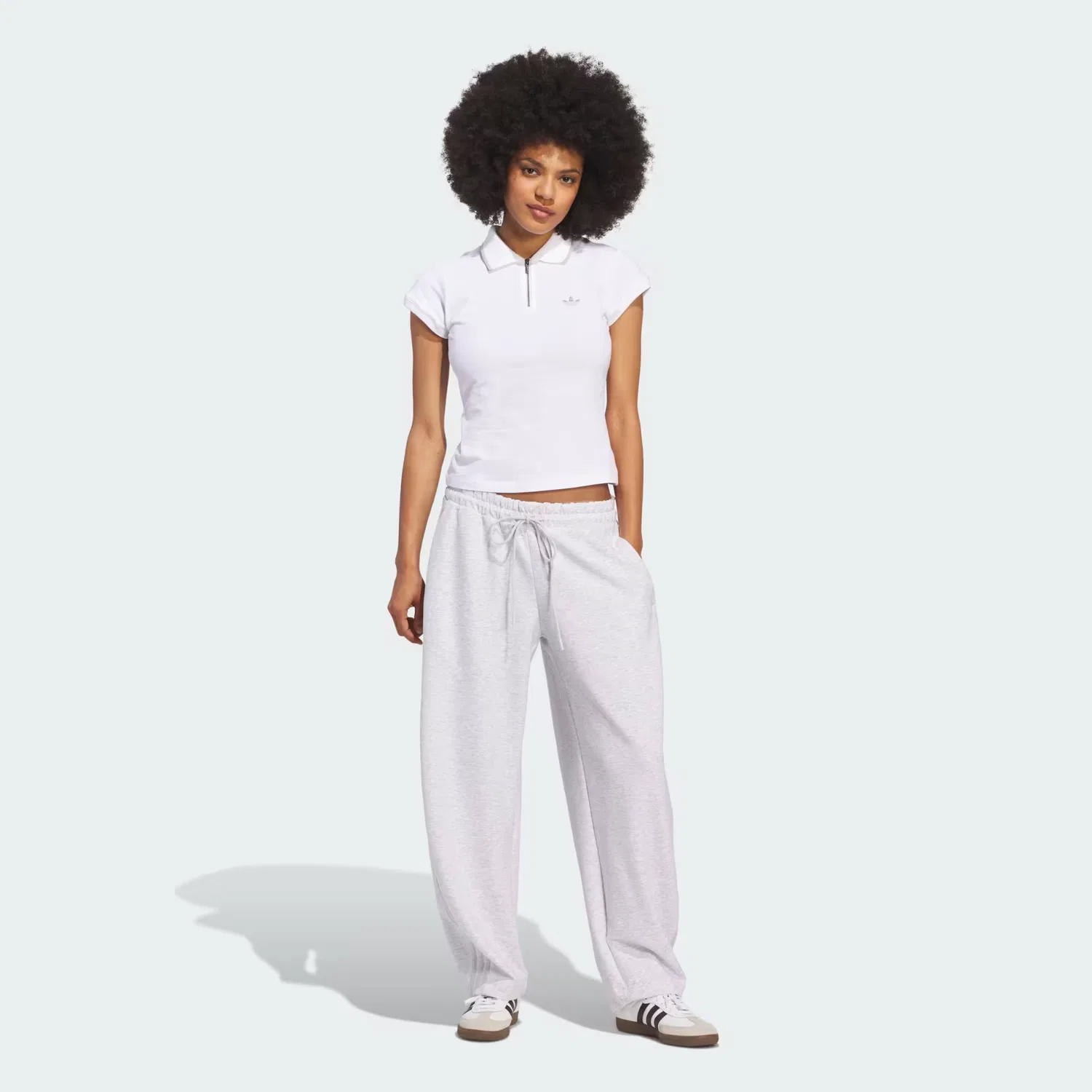 Женские брюки свободного кроя Barrel Leg Pants Adidas Originals, светло-серый меланж — фото 3