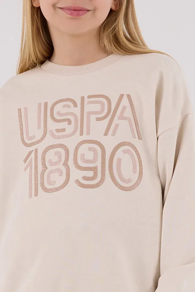 Детский комплект для девочек с вышивкой Licensed U.S. Polo Assn., Beige — фото 4