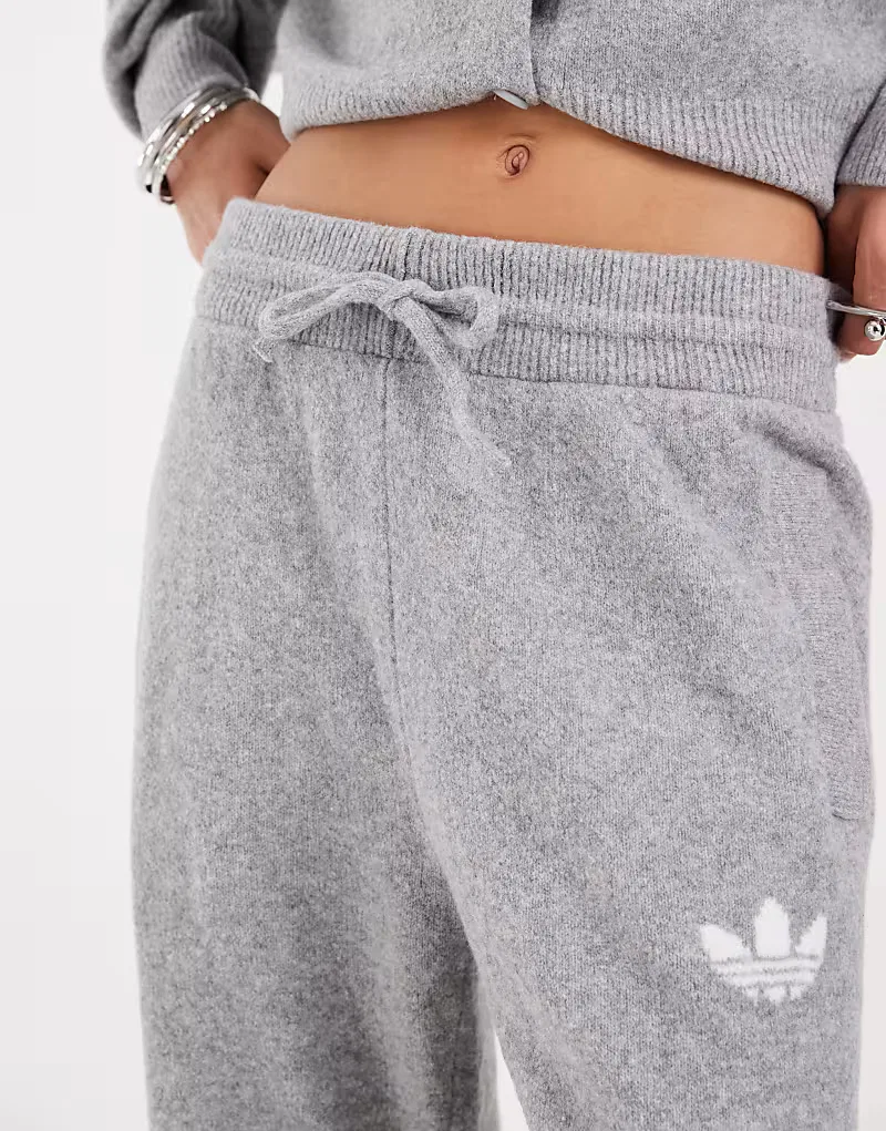 Вязаные брюки Adidas Originals, серый — фото 3