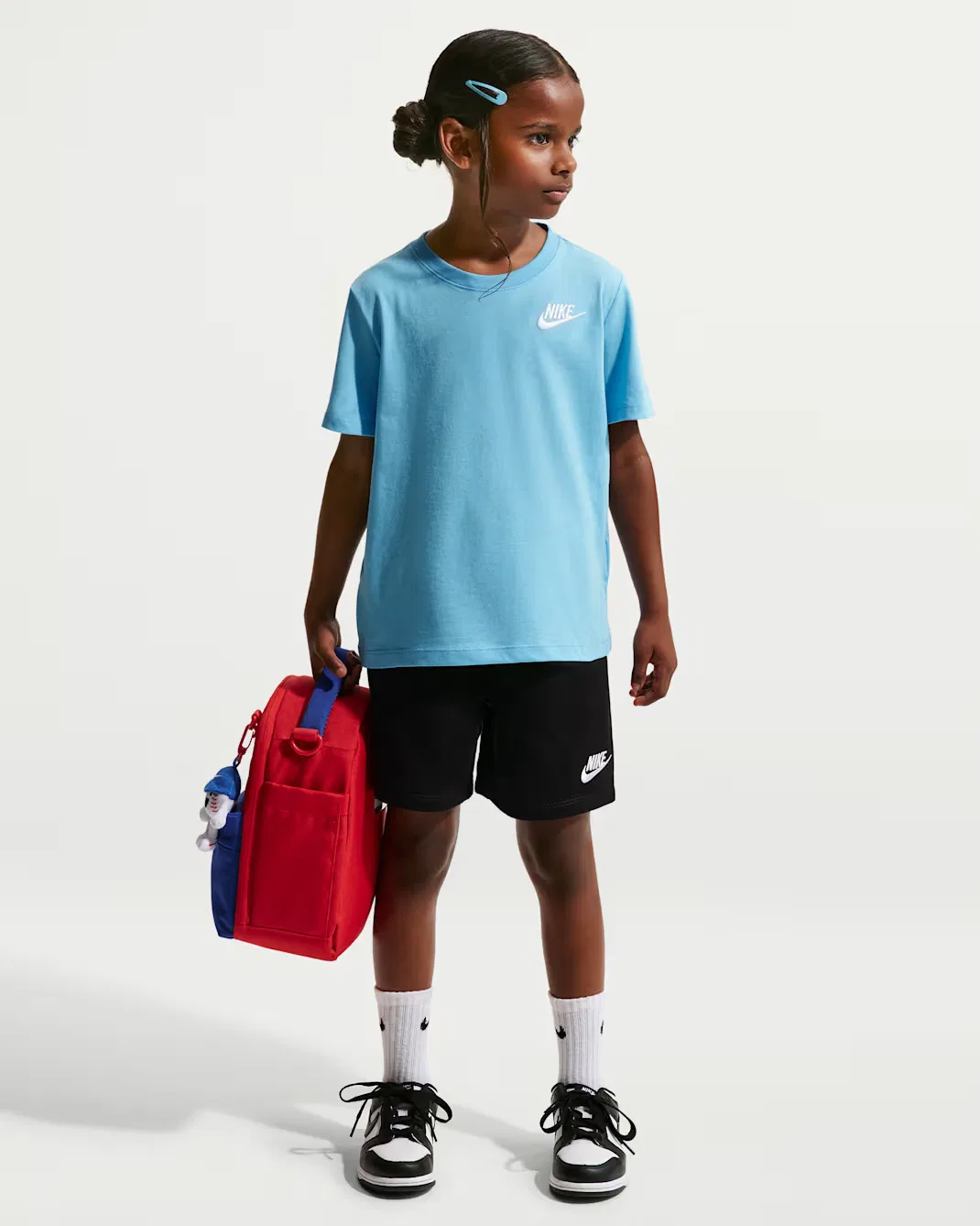 Детский комплект из двух предметов: вязаные шорты и шорты Nike, Football Blue/Black