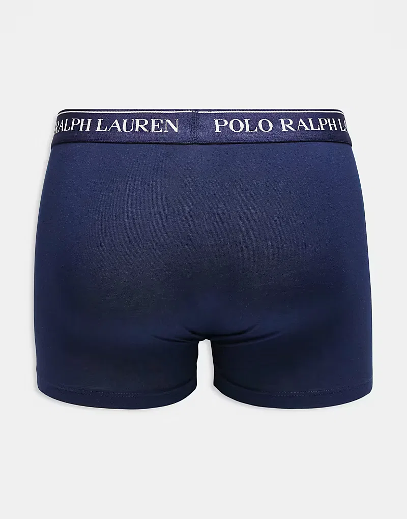 Классические плавки Polo Ralph Lauren из 5 пар с поясом с логотипом, темно-синий — фото 3