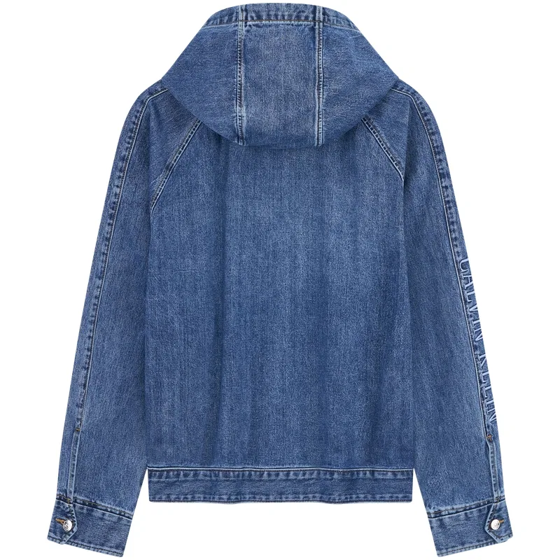 Мужская джинсовая куртка с капюшоном Calvin Klein, Denim Blue — фото 3
