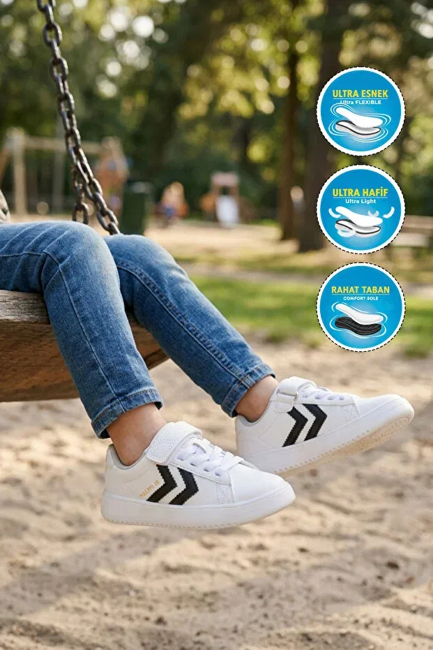 Детские спортивные кроссовки для девочек на шнуровке Malmo Jr Hummel, White-Black