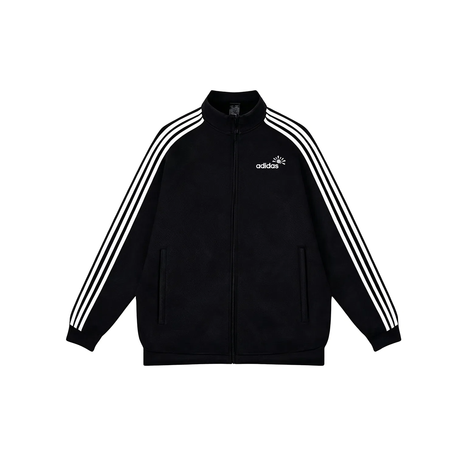 Женская куртка с воротником-стойкой, свободного кроя, Adidas, Black