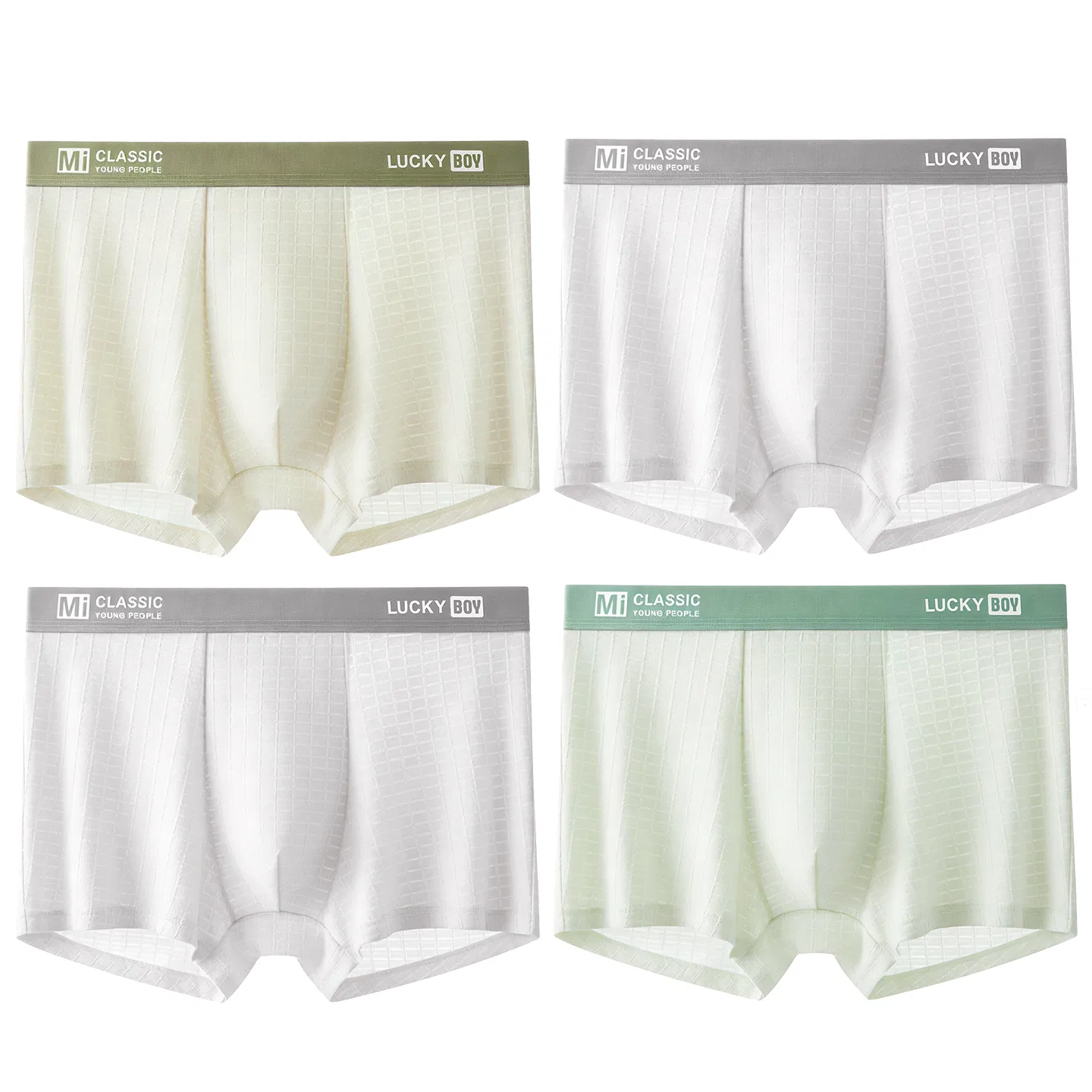 Детское белье для девочек хлопковое Red Bean, Champagne Skin + Light Ice Gray*2 + Light Ice Green