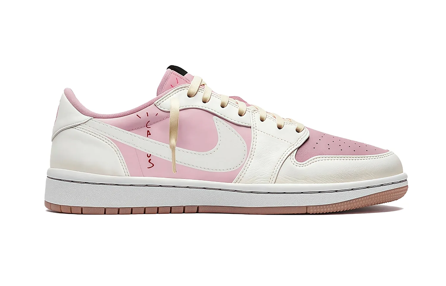Jordan Travis Scott x Air 1 Pink White Travis Scott X AJ1 Abrasion Resistant Low top Vintage Basketball Shoes — фото 3