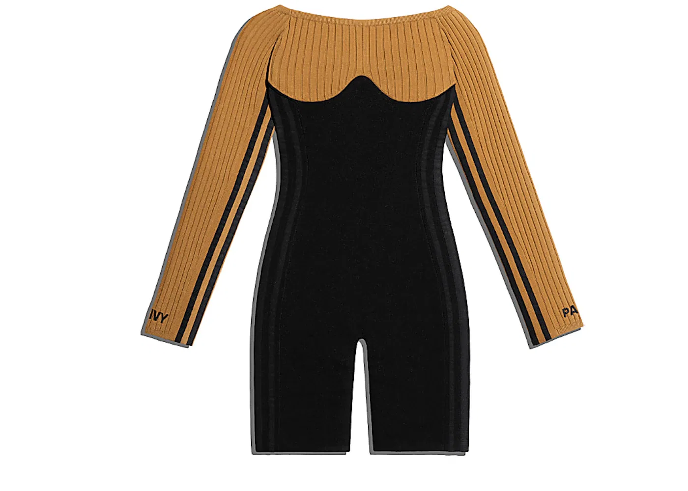Женский комбинезон-корсет с длинным рукавом Ivy Park Long Sleeve Corset Playsuit Adidas, цвет Black/Mesa