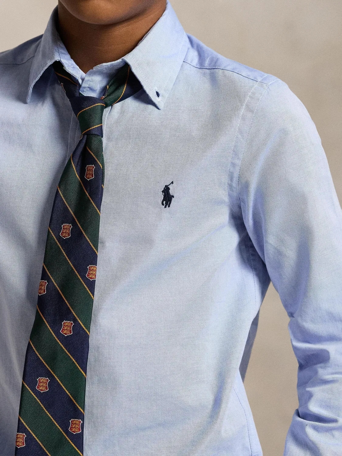 Рубашка оксфорд Slim Fit Polo Ralph Lauren, синяя — фото 2