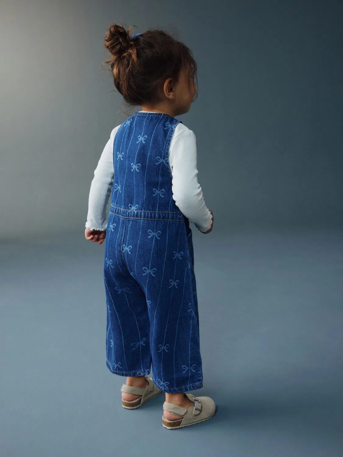 Комбинезон джинсовый с принтом бантик Next, Bow Print — фото 3