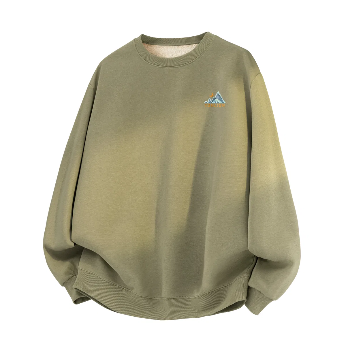 Детский худи оверсайз с начесом Tonlion, Цвет: Grey Bean Green