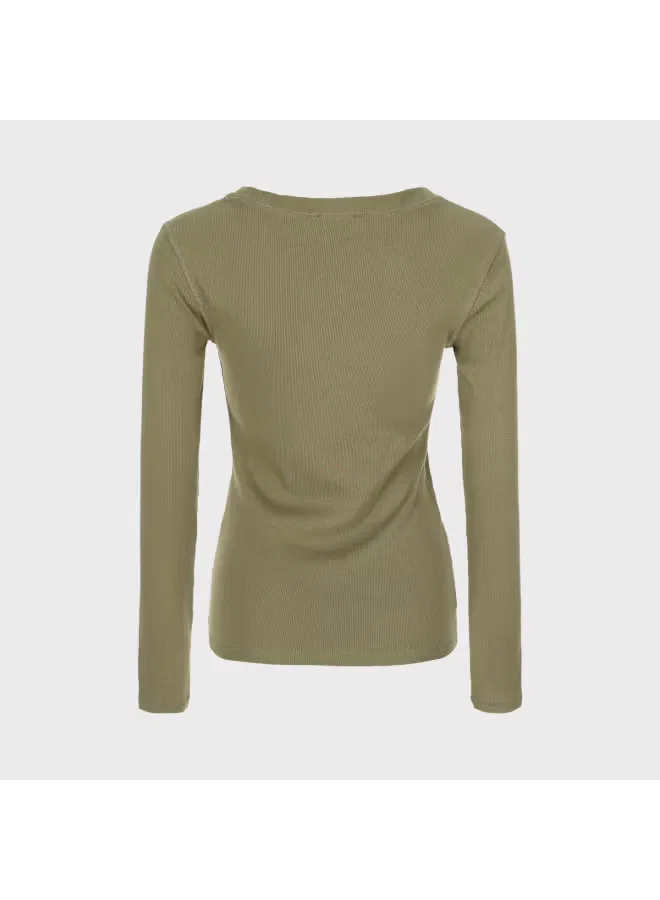 Футболка с длинным рукавом Zara, оливковый — фото 3