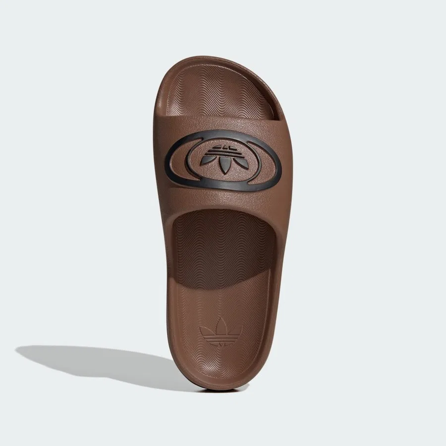 Шлепанцы с ремешком и логотипом Trefoil adidas Originals Adilette 00s, Коричневый — фото 4