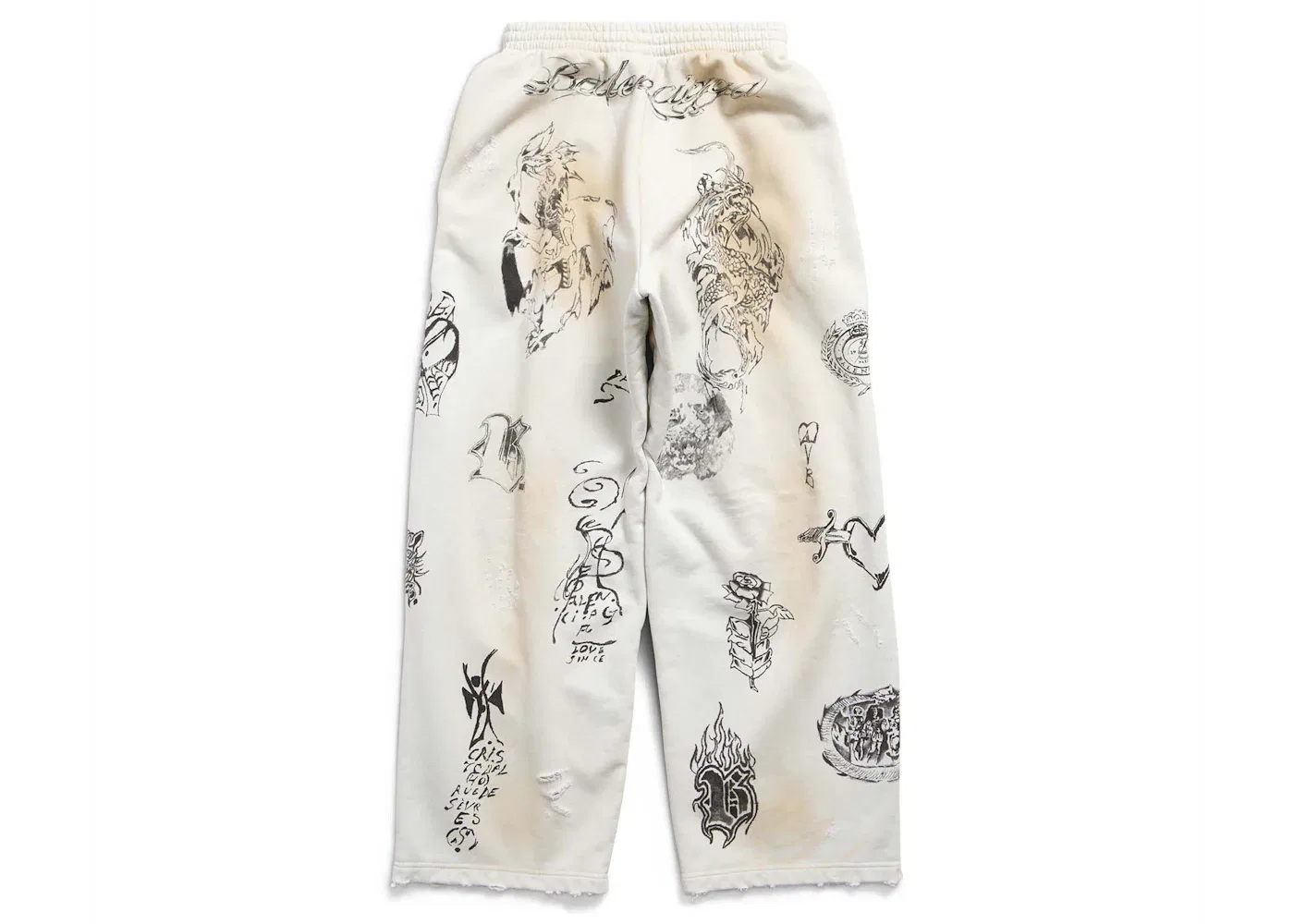 Мужские спортивные штаны свободного кроя Sweatpants Balenciaga, Beige/Brown — фото 2