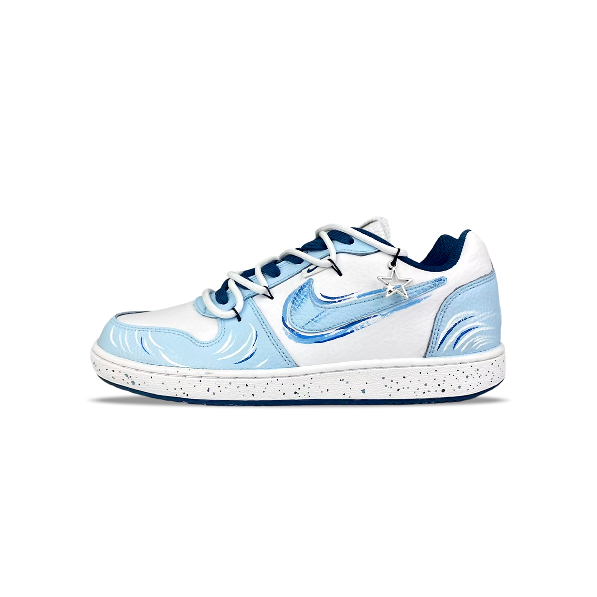 

Nike Ebernorn BNK Misty Island Tide устойчивые к истиранию низкие скейтбордские кроссовки мужские сине-белые, цвет Blue White
