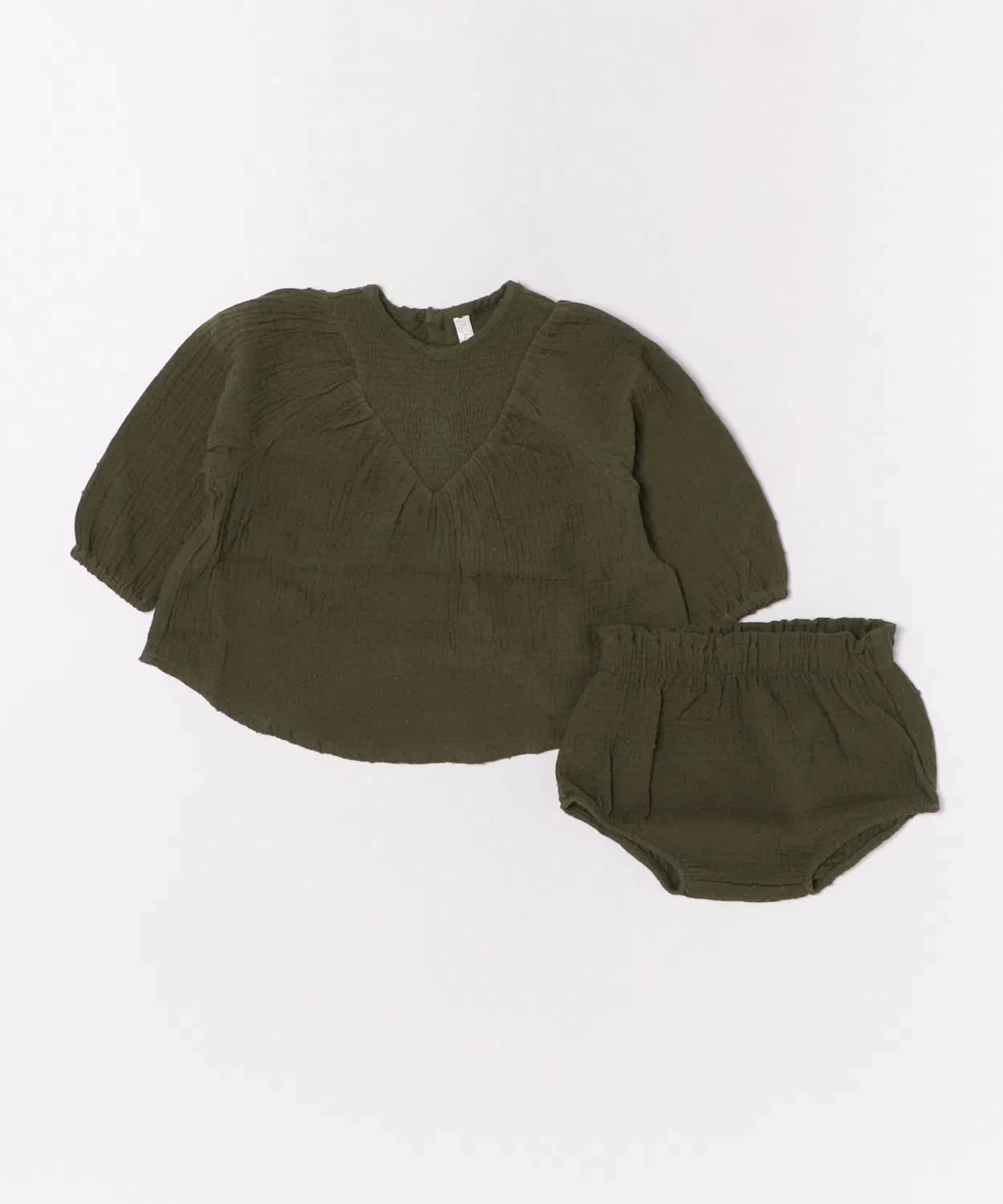 Детский комплект блузки и шорт для девочек с принтом Eloise Set Army Rylee + Cru, Khaki
