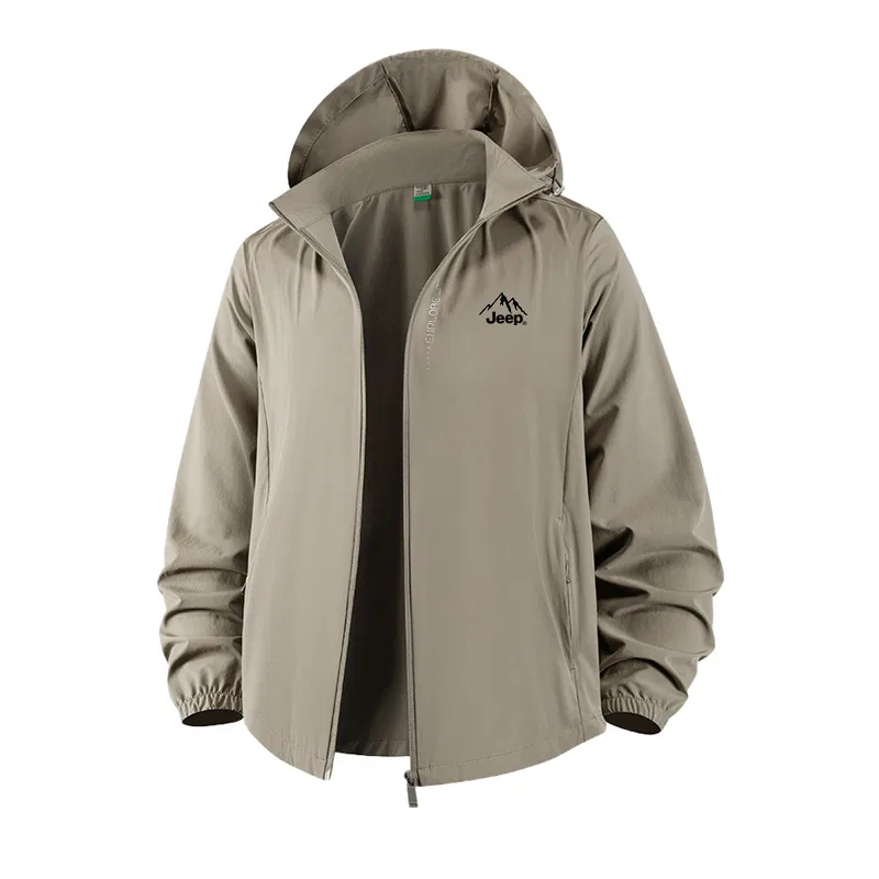 Детская ветровка с капюшоном и отстегивающимися рукавами, модель Sun Protection, Jeep, Khaki