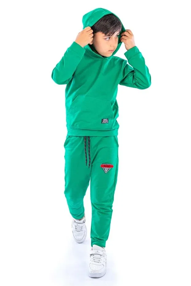 Детский спортивный костюм с капюшоном Minikadam, Green