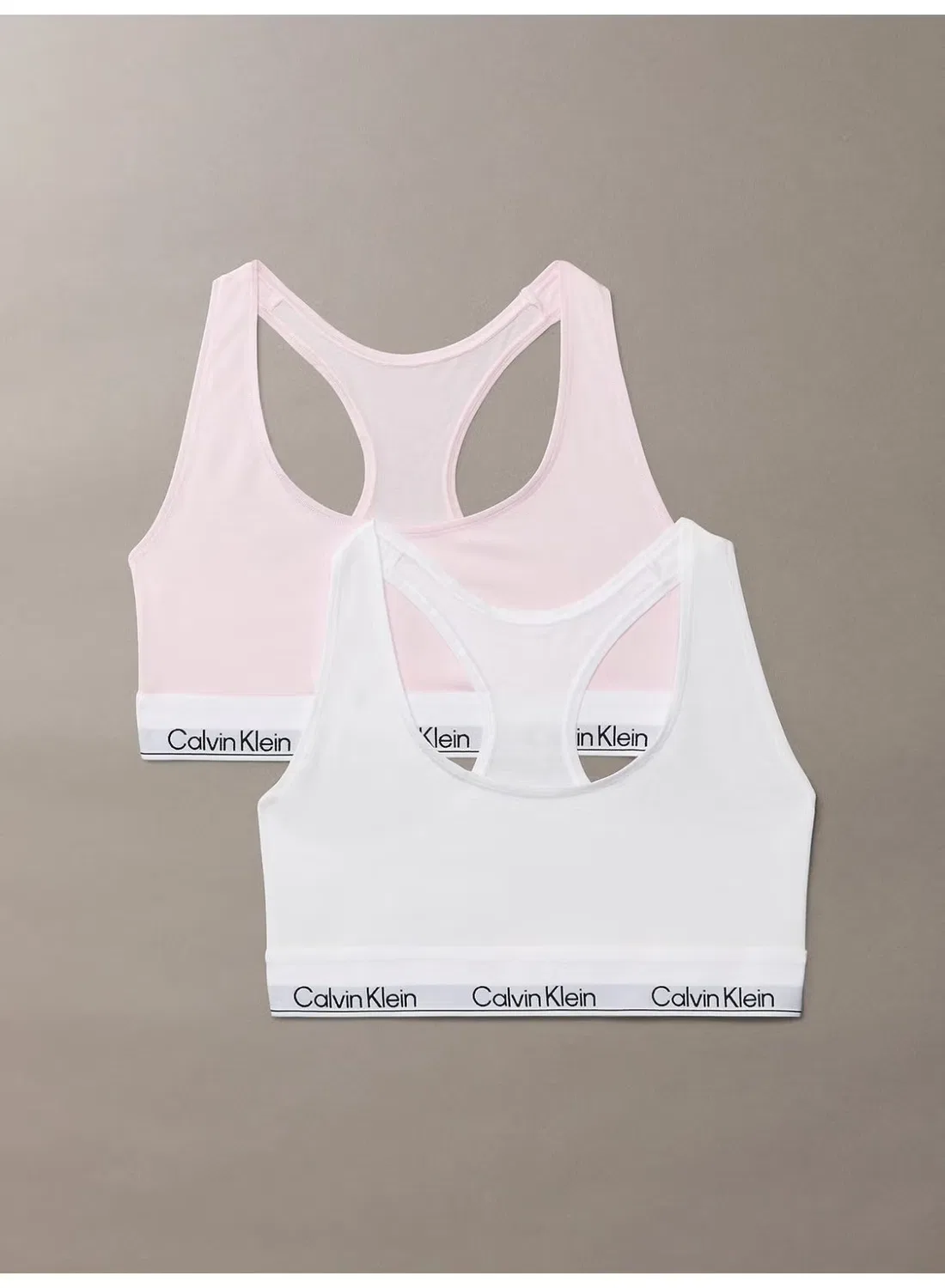 Бюстгальтер без косточек комплект 2 шт Cotton Modal Calvin Klein, белый/розовый