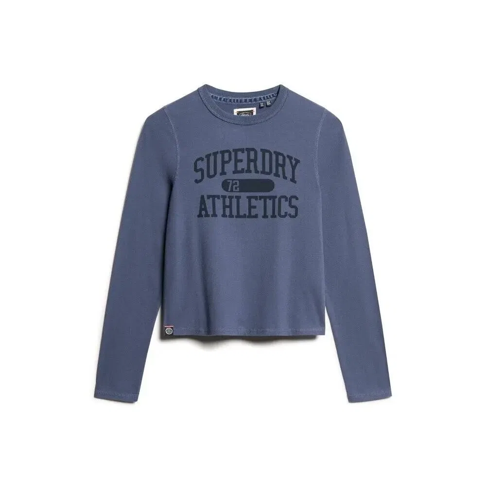 Женский лонгслив с принтом Athletic Essentials Ringer Superdry, Blau