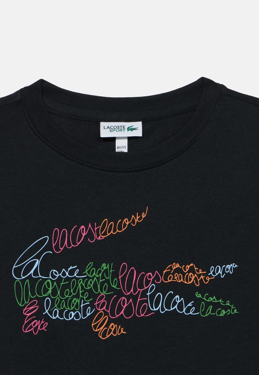 Футболка унисекс с принтом Script Croc - футболка с принтом Lacoste, Noir — фото 3