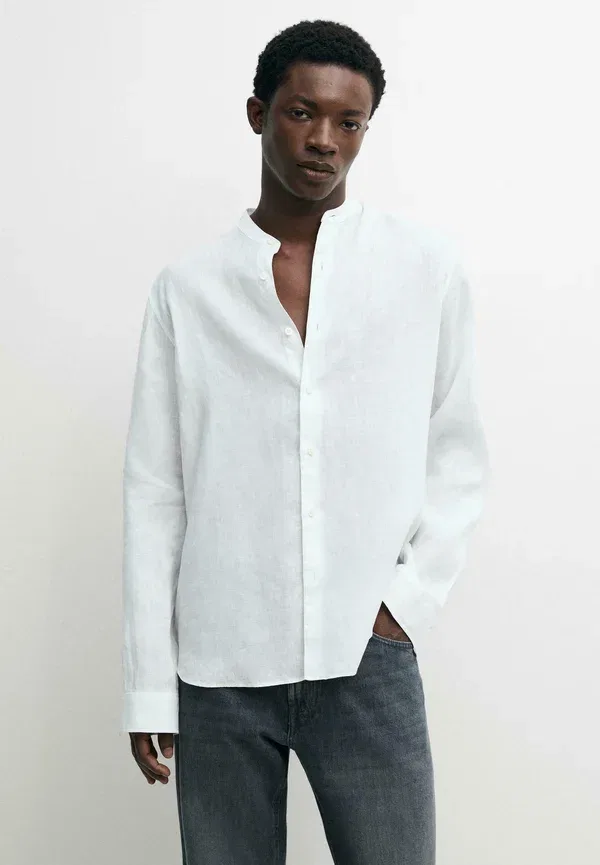 Рубашка из льна Shirt Massimo Dutti, белый