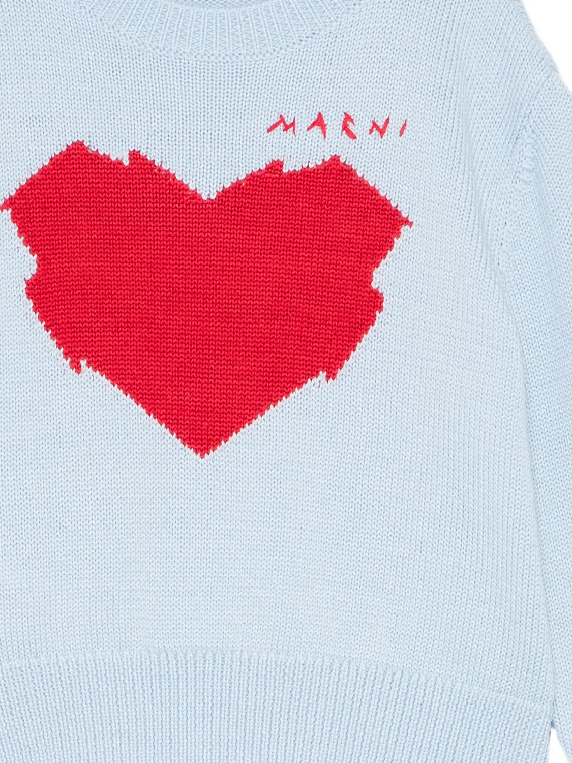 Свитер вязки интарсия Marni Kids, синий — фото 3