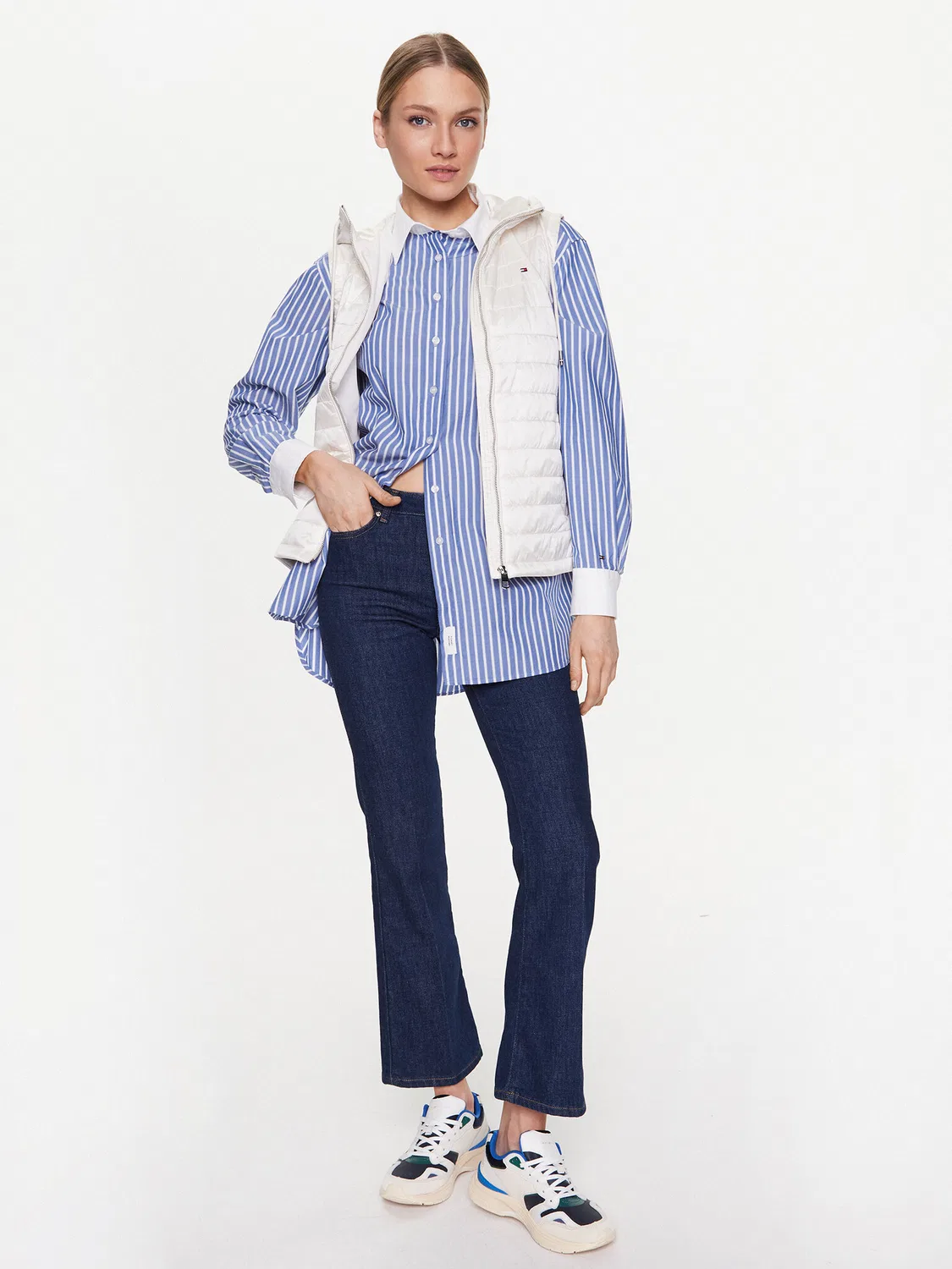 Женский жилет цвета экрю стандартного кроя Tommy Hilfiger, кремовый — фото 2