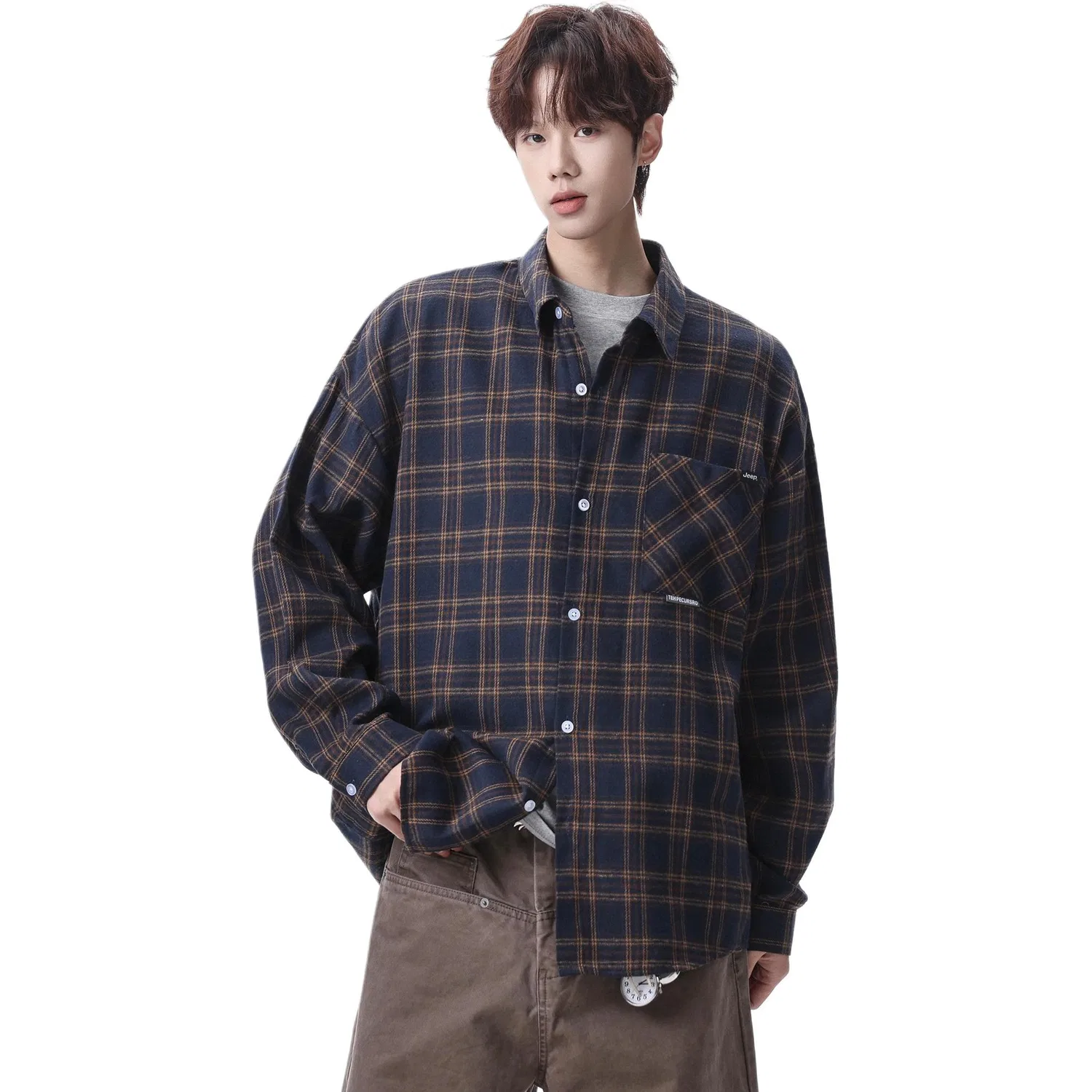 Детская рубашка с длинным рукавом, модель Straight Fit, Jeep, Blue