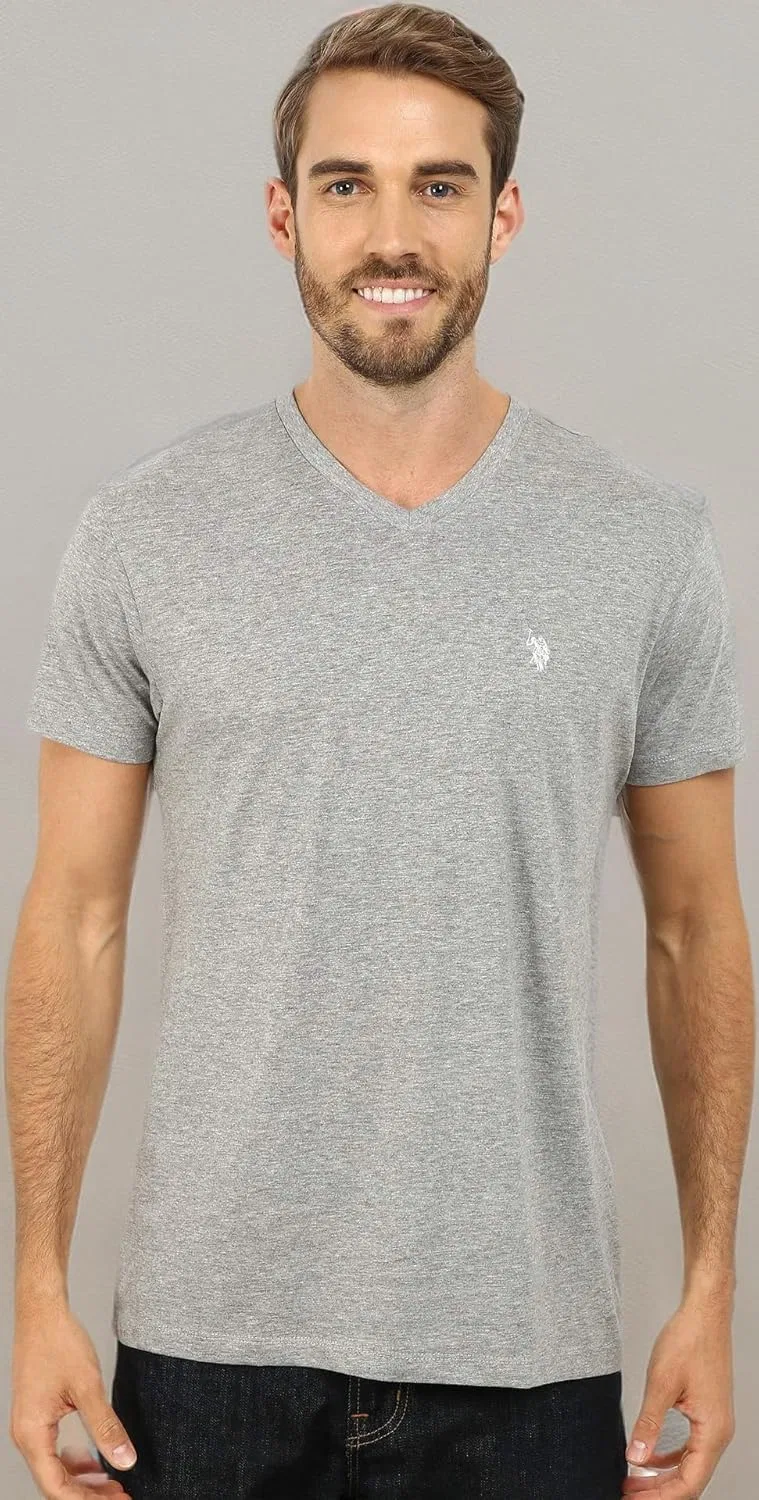 Мужская футболка с V-образным вырезом U.S. POLO ASSN., Heather Grey — фото 2