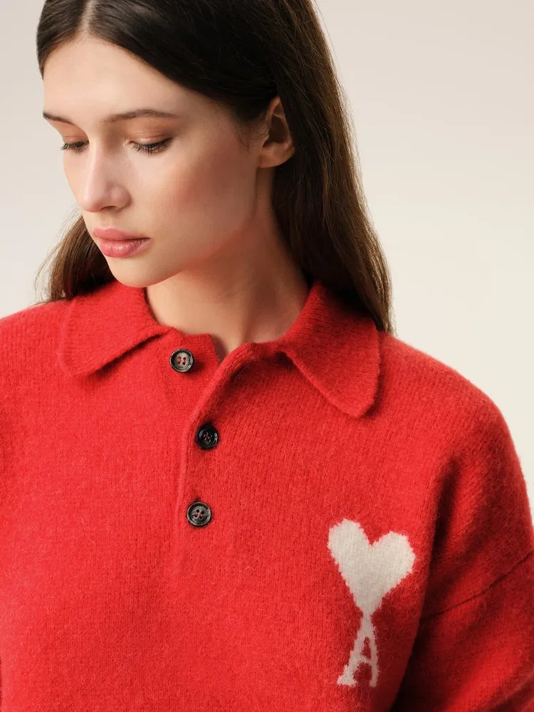 Свитер Polo, Alpaca AMI PARIS, Red — фото 3