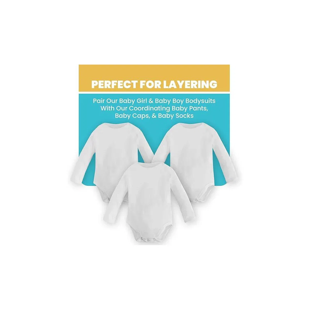 Детский комплект боди из 5 штук Studio 3, Long Sleeve-White — фото 4