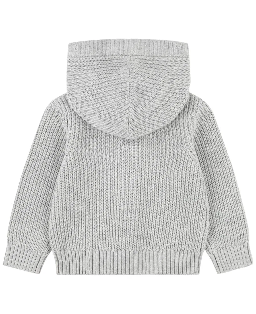 Детский кардиган-худи с капюшоном, на пуговицах, с длинным рукавом abercrombie kids, Light Grey Heather — фото 2