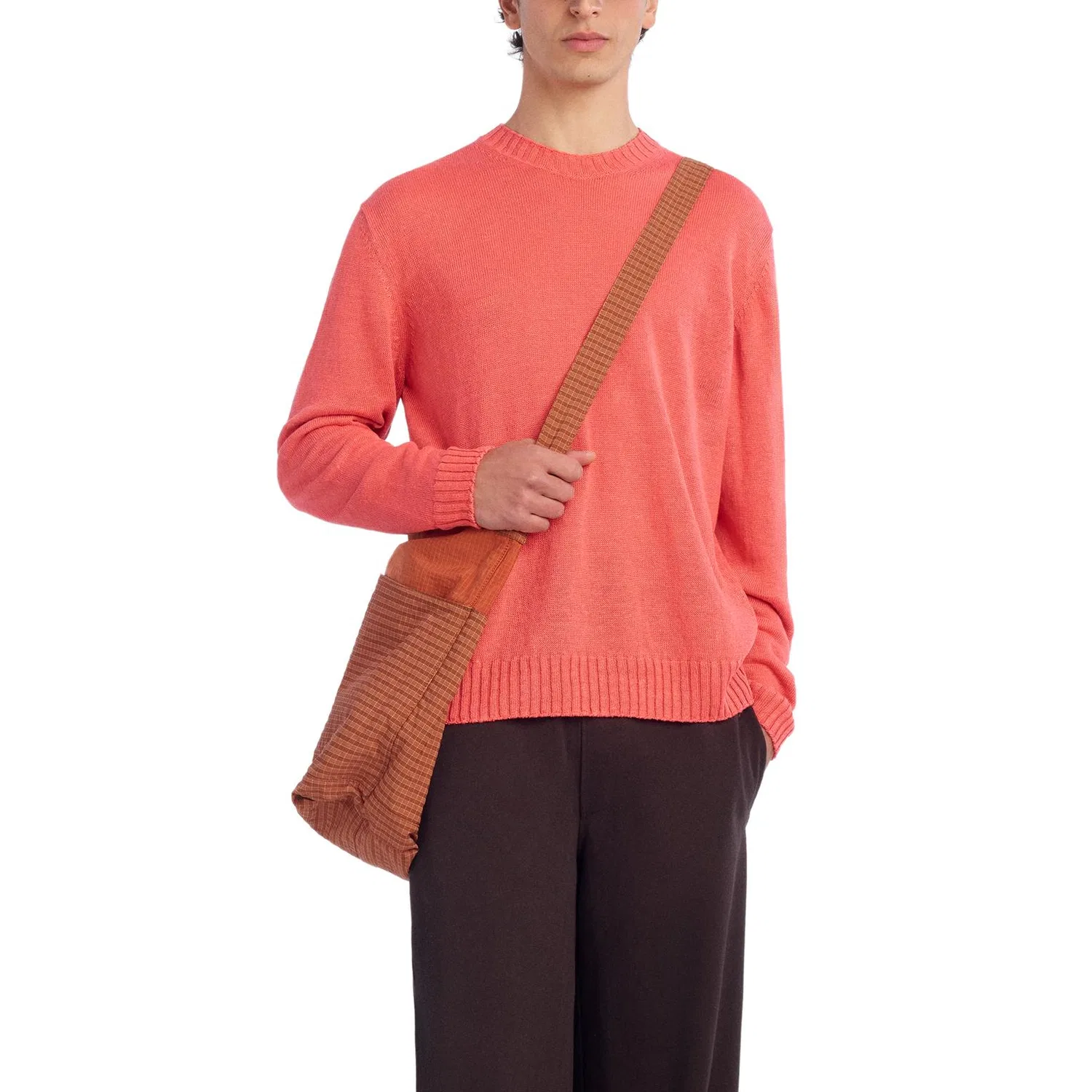 Мужской свитер с круглым вырезом Coral ZARA, Coral — фото 4