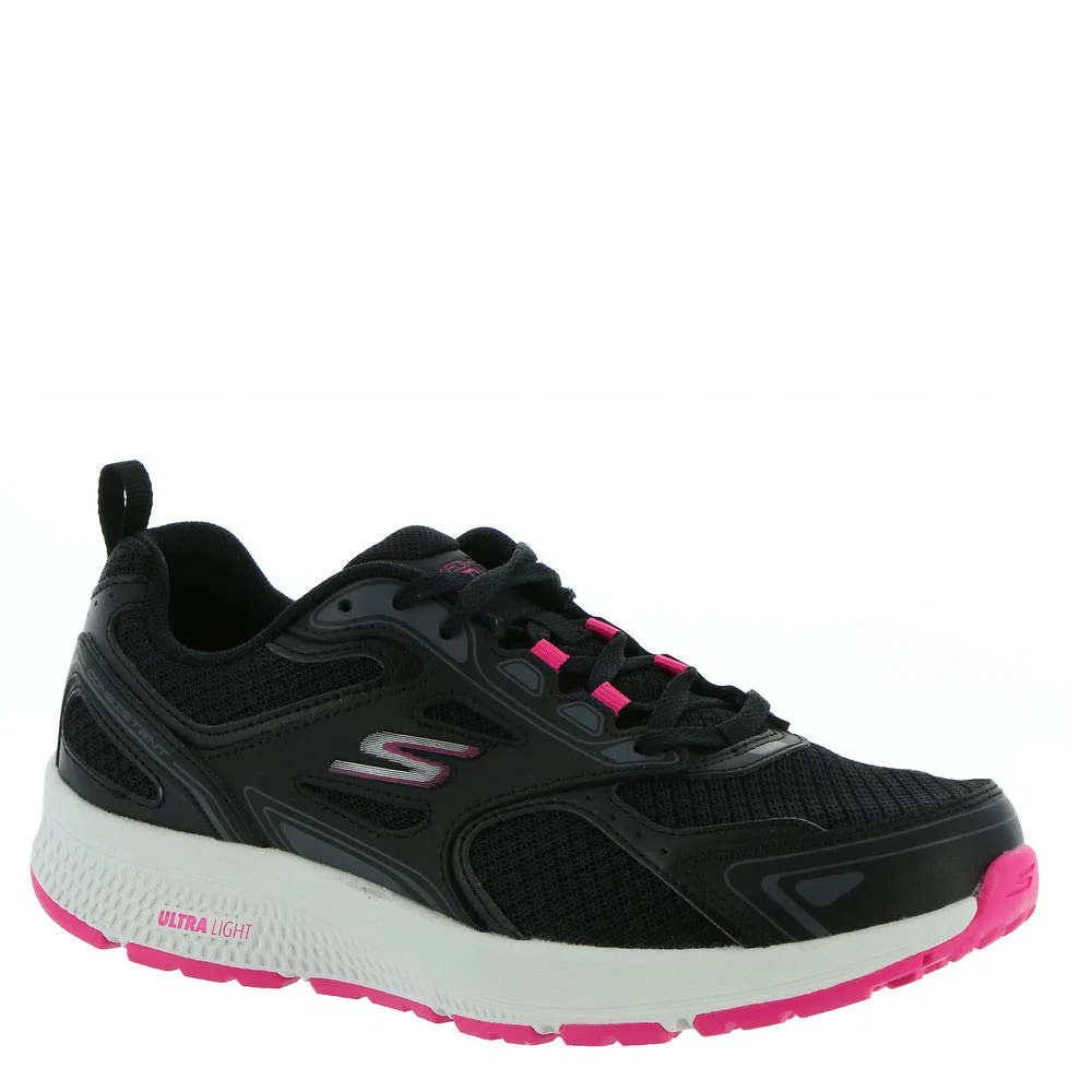 Детские кроссовки для девочек с шнуровкой Go Run Consistent Skechers, Black And Pink — фото 3