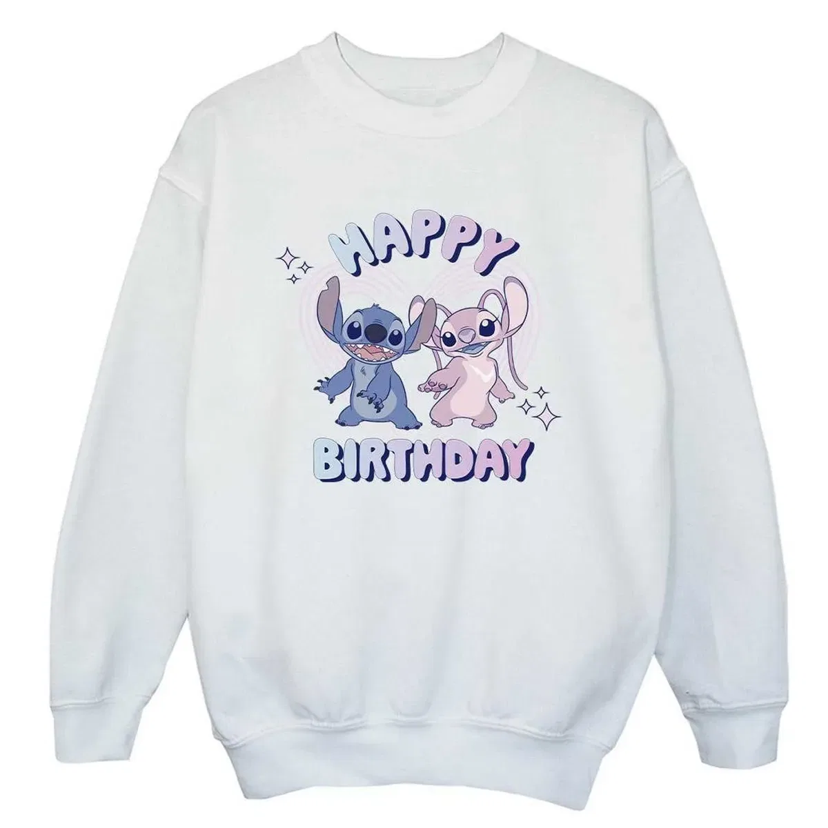 Детский свитшот с принтом Happy Birthday Lilo & Stitch, White — фото 3