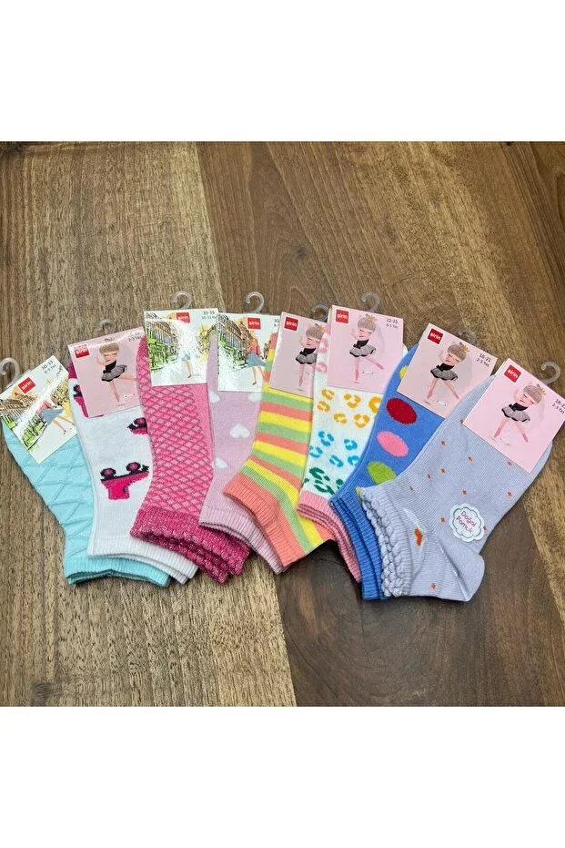 Детские носки для девочек с принтом, комплект 12 пар, Empressco, Multicolor