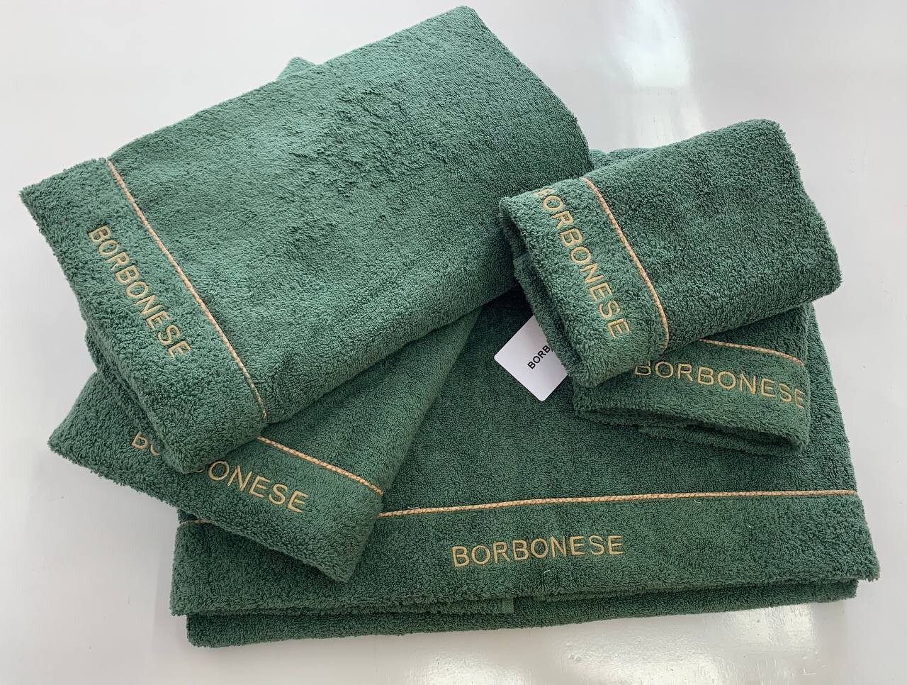 

Комплект полотенец Borbonese Fine OP, 5 предметов, зеленый