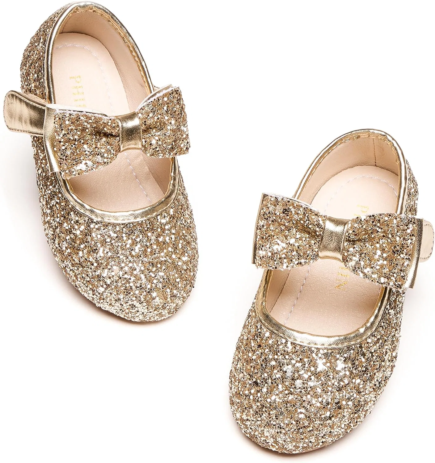 Детские туфли Мэри Джейн для девочек PHIRAMIN, Glitter Gold