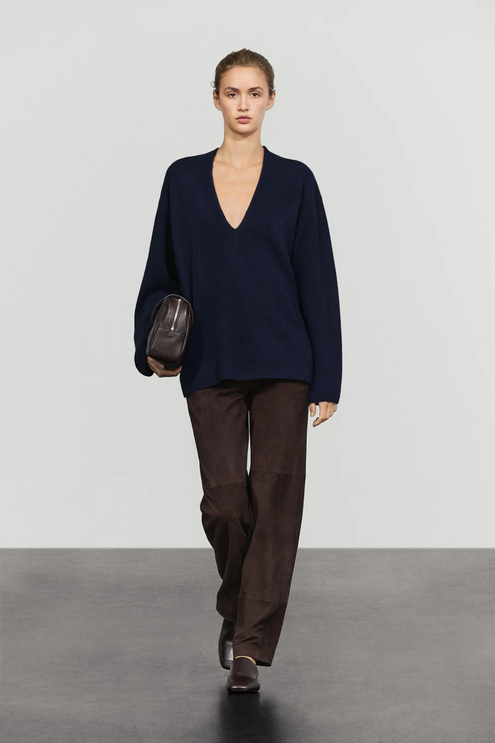Свитер Massimo Dutti Wool-blend knit, синий индиго
