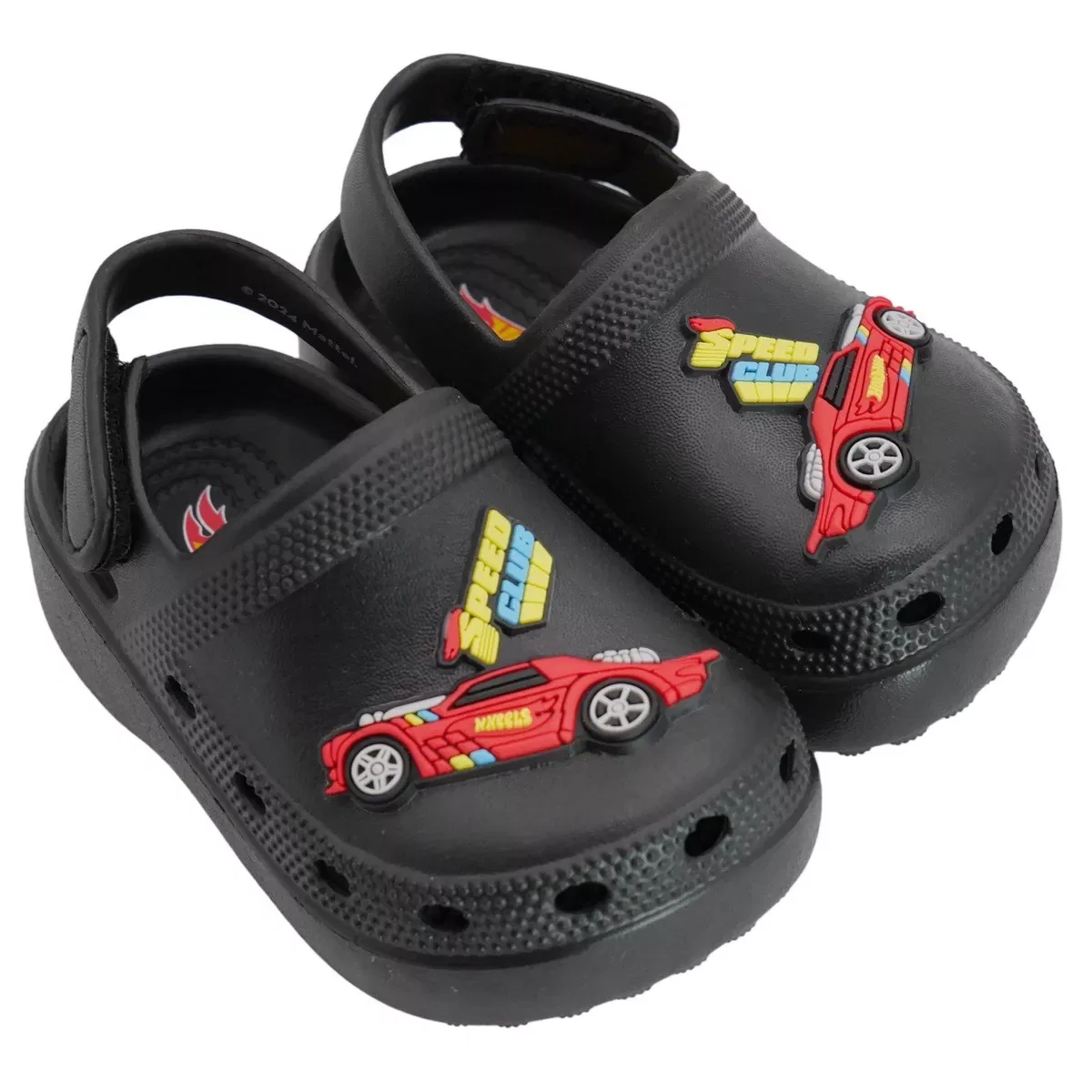 Детские сабо для мальчиков с регулируемым ремешком Hot Wheels, Black With Red Car — фото 2