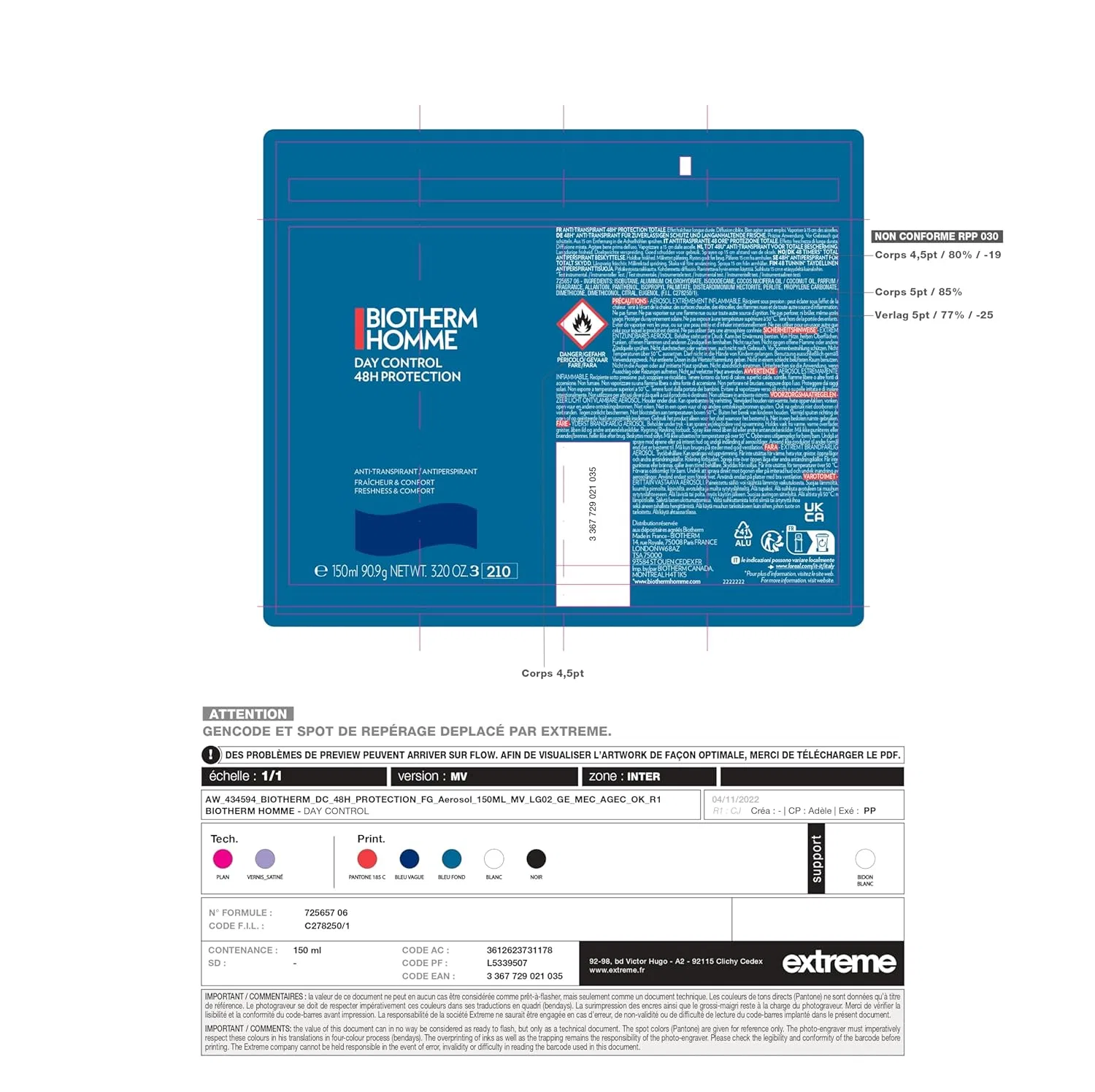 Антиперспирант-спрей Biotherm Homme Day Control 48H, 2х150 мл, Fresh — фото 3