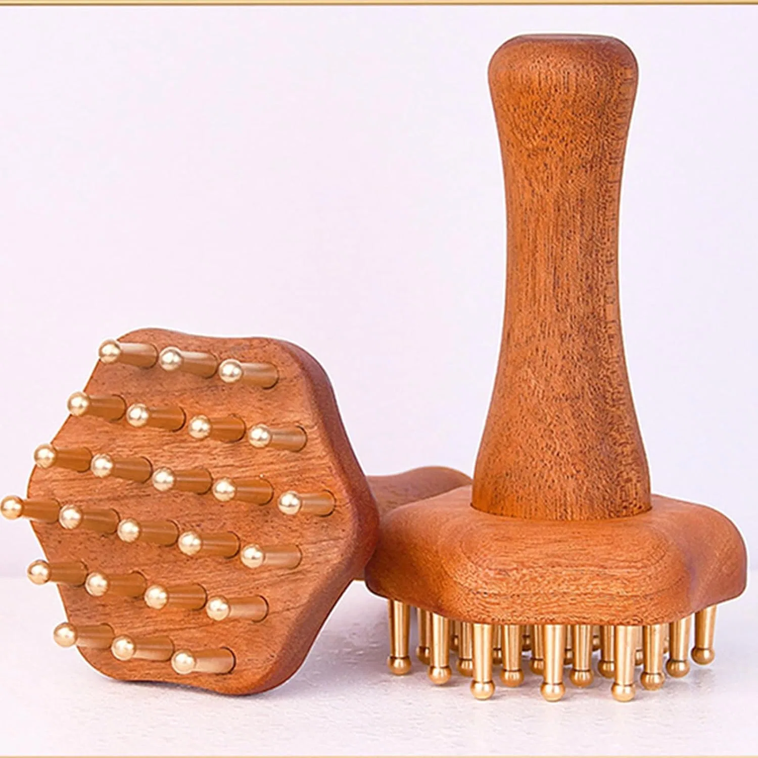Массажная щетка Brass Meridian Brush, Ergonomic, 1 шт, Unique Attribute Genérico — фото 3