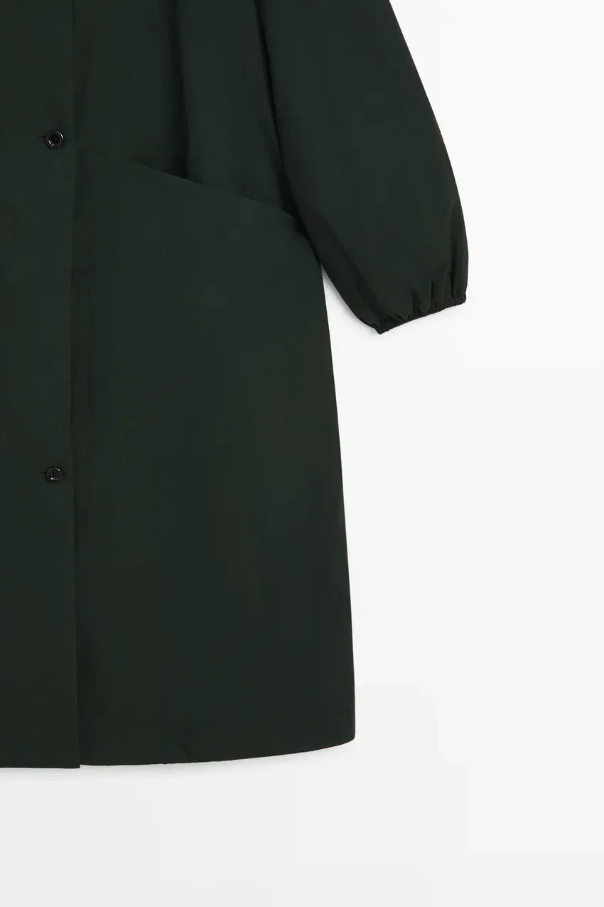 Пальто Massimo Dutti Long Technical, сине-зеленый — фото 4