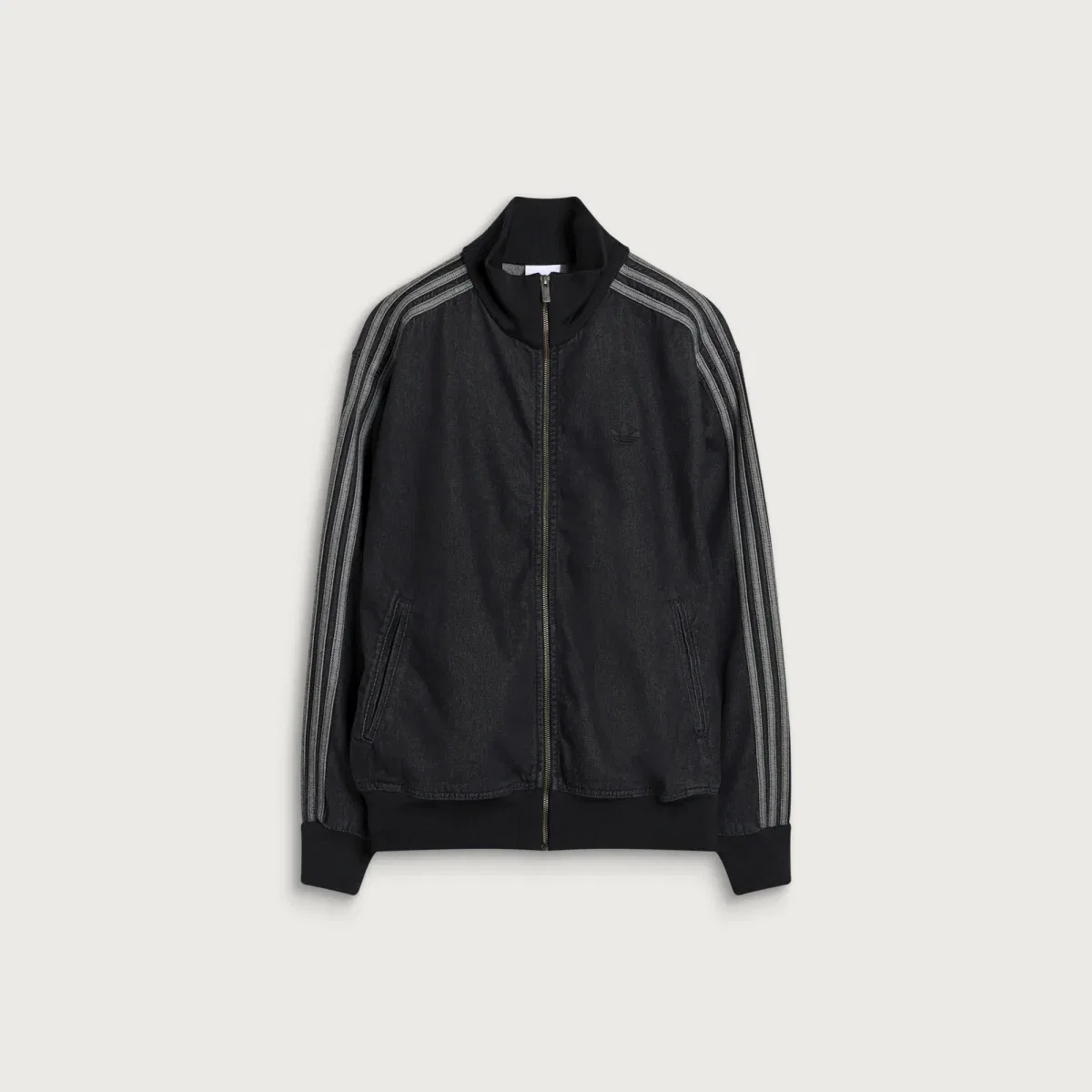 Мужская куртка из денима с молнией Firebird Track Top Adidas, True Black Denim