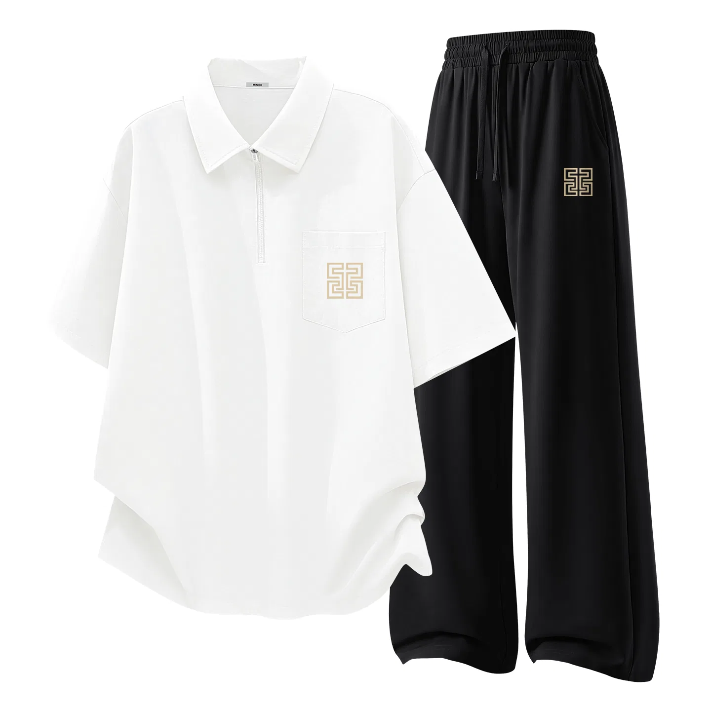 Комплект спортивной одежды для детей Geometric Fretwork, MINISO, White Black