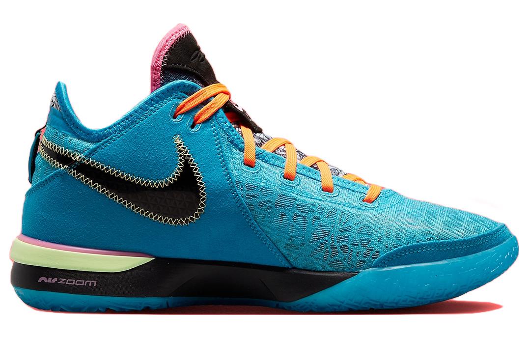 Кроссовки Nike Zoom LeBron NXXT Gen, голубой/оранжевый — фото 2